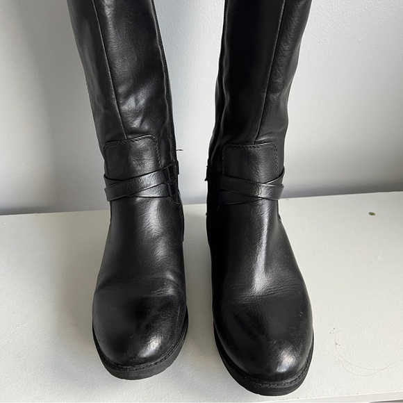 Denver Hayes Black Leather Tall Boots - Picture 7 of 10